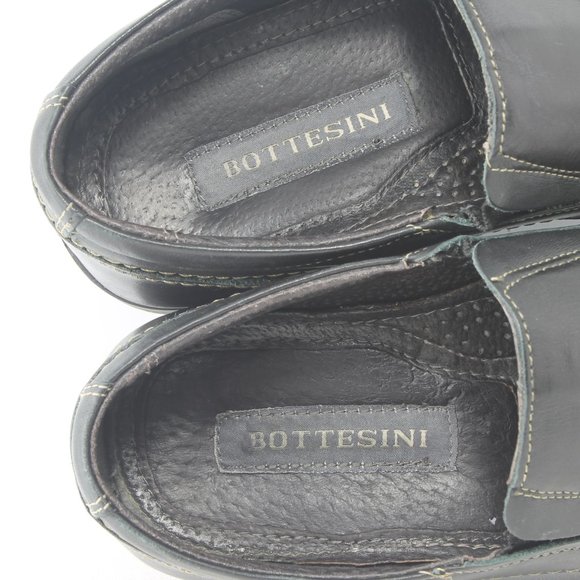 BOTTESINI Square Toe Men\'s Black Leather Loafer Size 10M